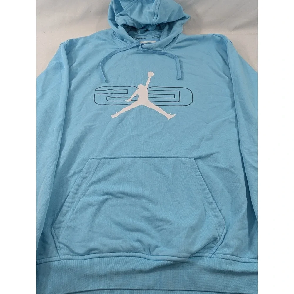 Nike Jordan Sport Crossover Hoodie Dri-Fit Mens Blue Large Jumpman 23 Pullover